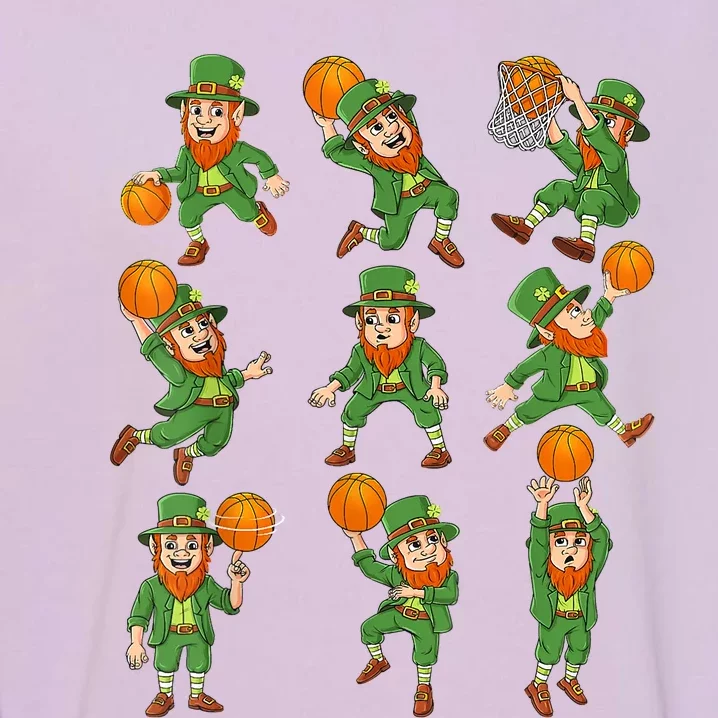 St Patricks Day Leprechaun Basketball Player Garment-Dyed Sweatshirt