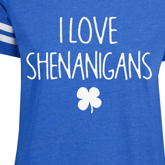 St Patrick's Day Funny I Love Shenanigans Enza Ladies Jersey Football T-Shirt