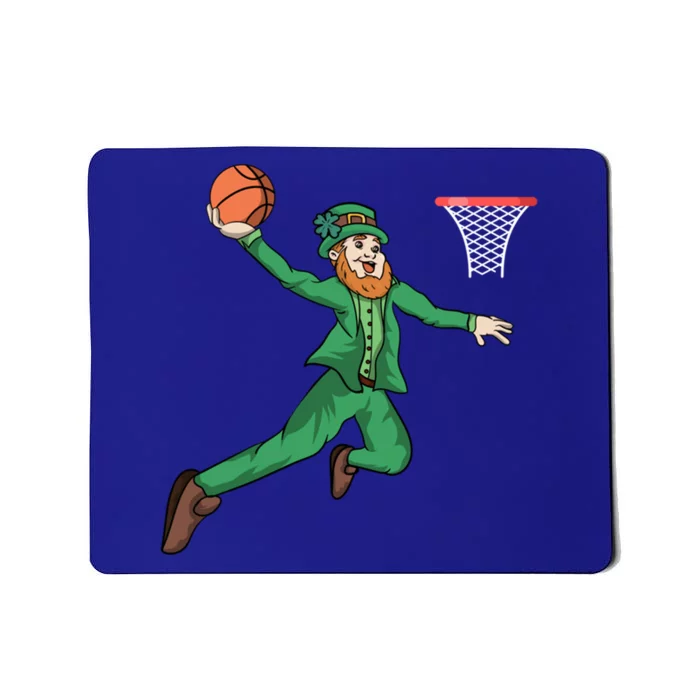 St Patricks Day Basketball Dunk Leprechaun Cute Gift Mousepad