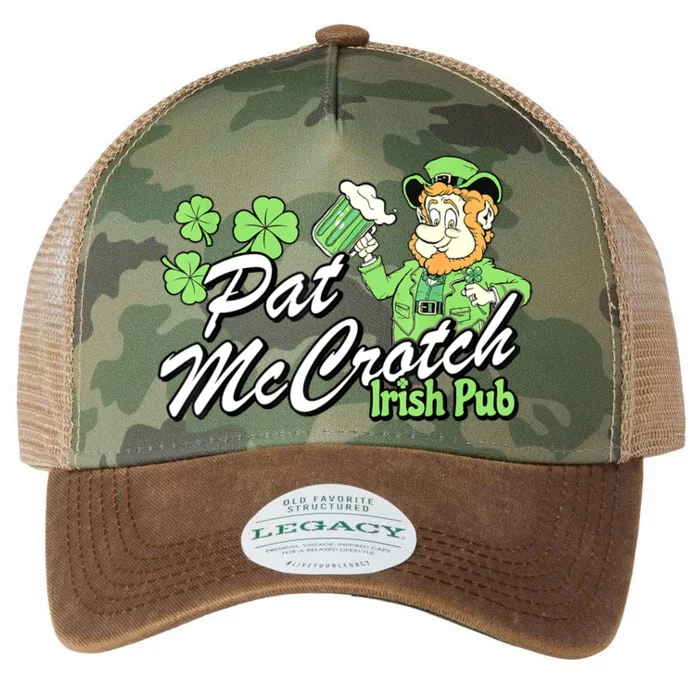 St. PattyS Day Pat Mccrotch Irish Pub Lucky Clover Legacy Tie Dye Trucker Hat