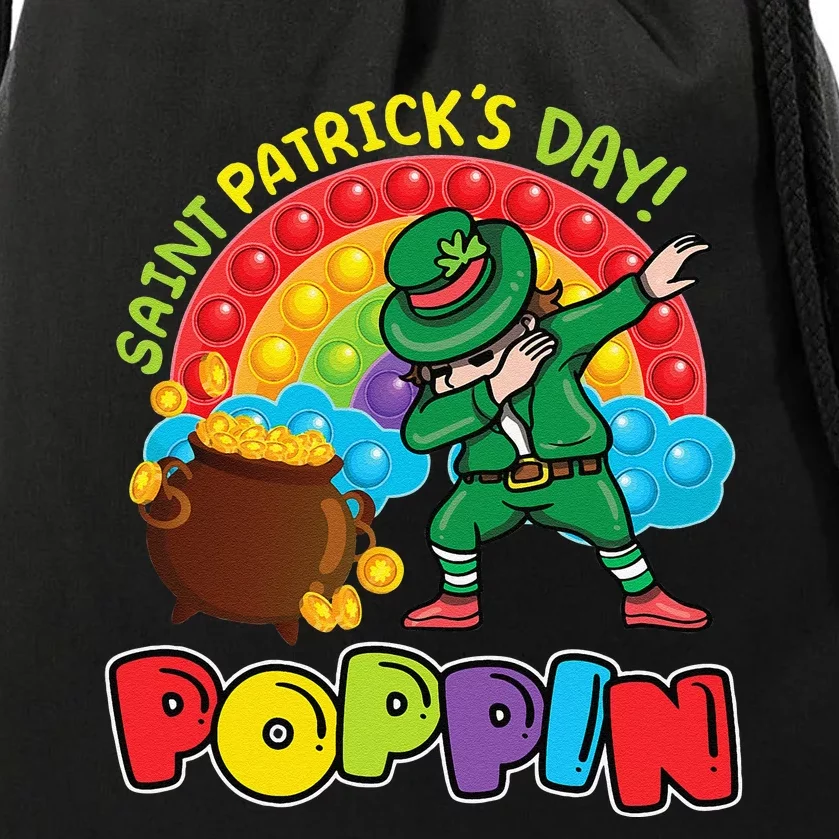 St. Patrick's Day Poppin' Pop It Rainbow Leprechaun Drawstring Bag