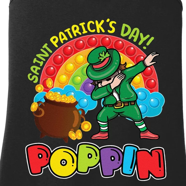 St. Patrick's Day Poppin' Pop It Rainbow Leprechaun Ladies Essential Tank