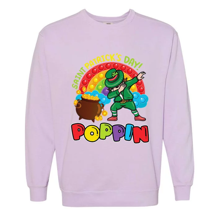 St. Patrick's Day Poppin' Pop It Rainbow Leprechaun Garment-Dyed Sweatshirt