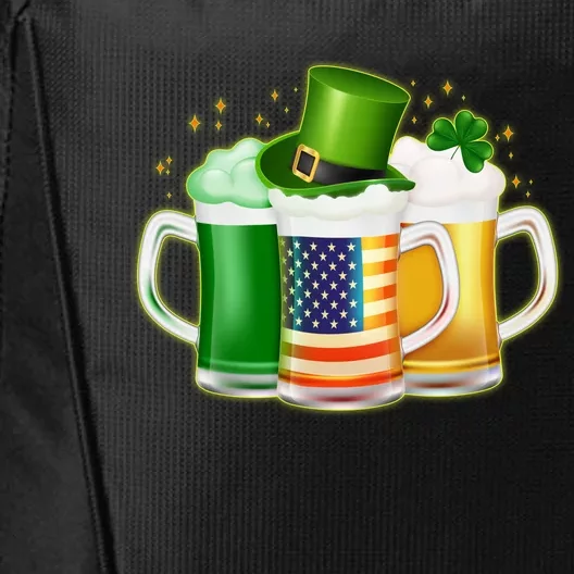 St Patricks Day Usa American Flag Beers City Backpack