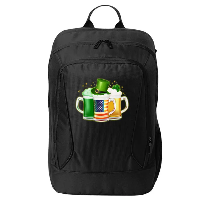 St Patricks Day Usa American Flag Beers City Backpack