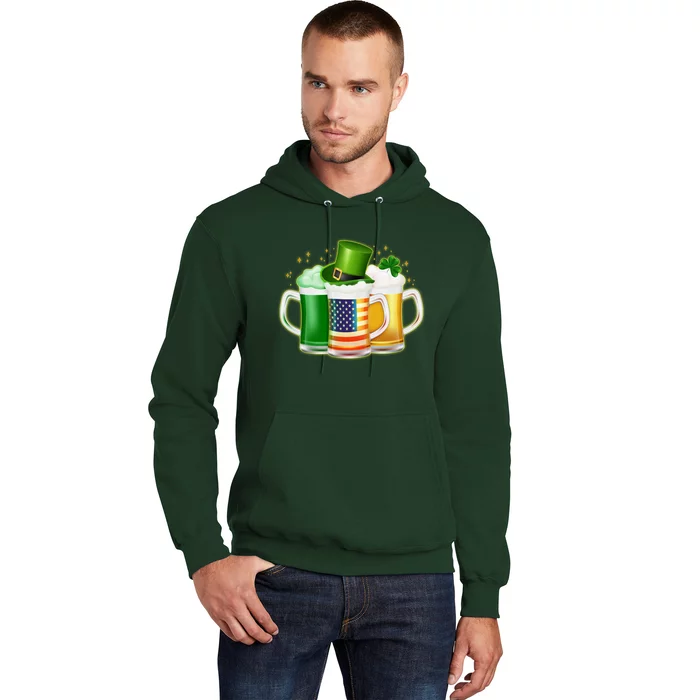 St Patricks Day Usa American Flag Beers Hoodie