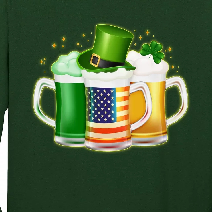 St Patricks Day Usa American Flag Beers Long Sleeve Shirt