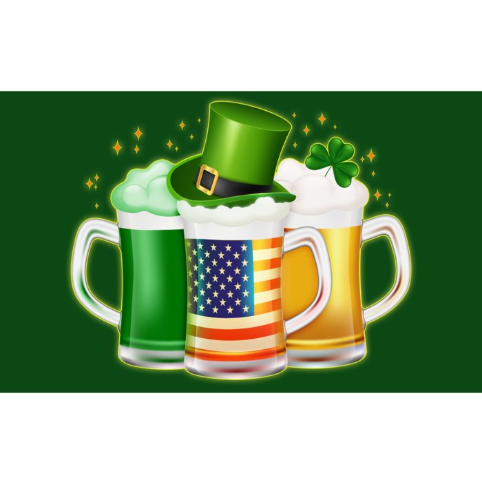 St Patricks Day Usa American Flag Beers Bumper Sticker