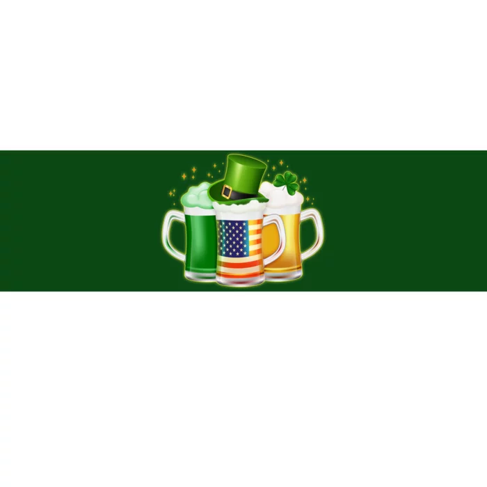 St Patricks Day Usa American Flag Beers Bumper Sticker