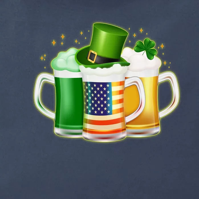 St Patricks Day Usa American Flag Beers Zip Tote Bag