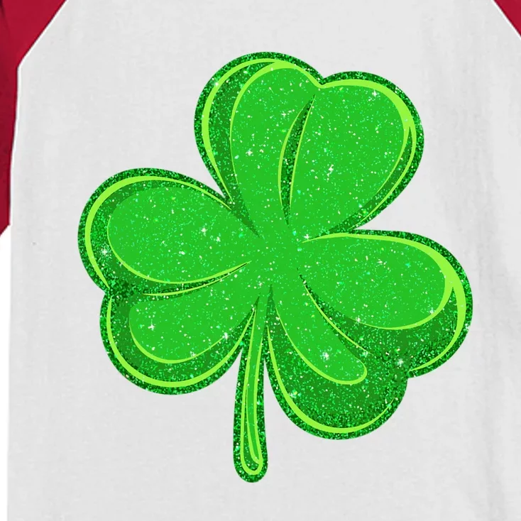 St Patricks Day Irish Lucky Shamrock Green Clover Pattys Day Kids Colorblock Raglan Jersey