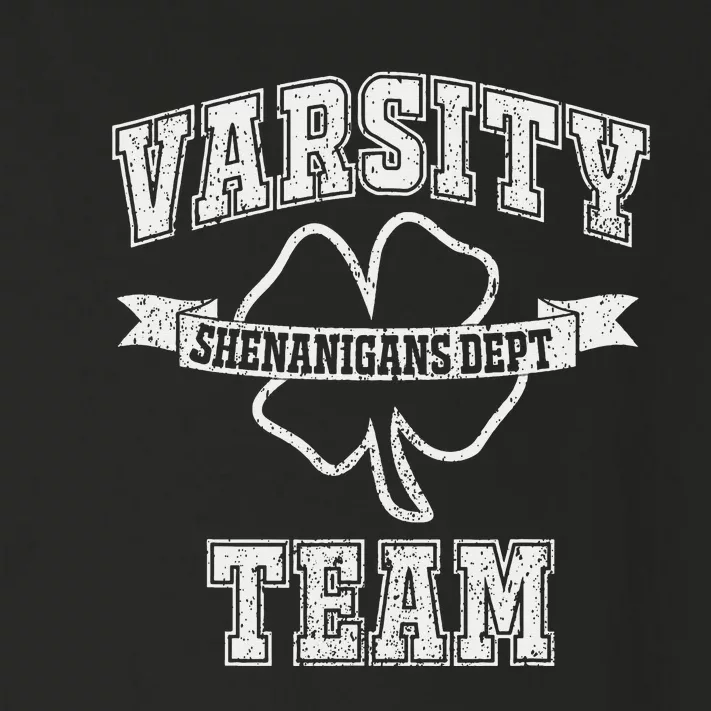 St. Patrick's Day Varsity Team Shenanigans Dept Funny Irish Toddler Long Sleeve Shirt