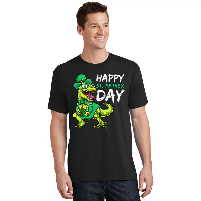 St Patricks Day Leprechaun Dinosaur Happy St Pat Trex T-Shirt