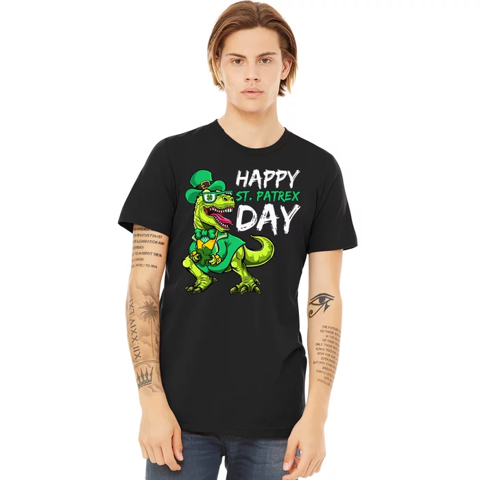 St Patricks Day Leprechaun Dinosaur Happy St Pat Trex Premium T-Shirt