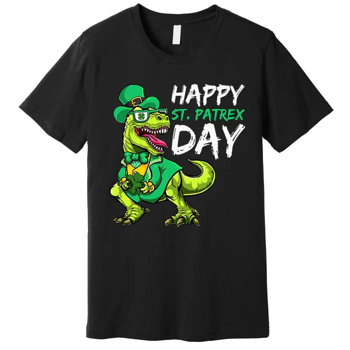 St Patricks Day Leprechaun Dinosaur Happy St Pat Trex Premium T-Shirt