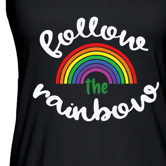 Saint Patrick's Day Rainbow Lucky Charmss Paddy's Day Design Cute Ladies Essential Flowy Tank