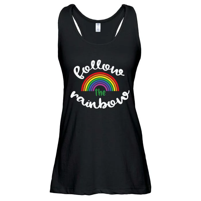 Saint Patrick's Day Rainbow Lucky Charmss Paddy's Day Design Cute Ladies Essential Flowy Tank