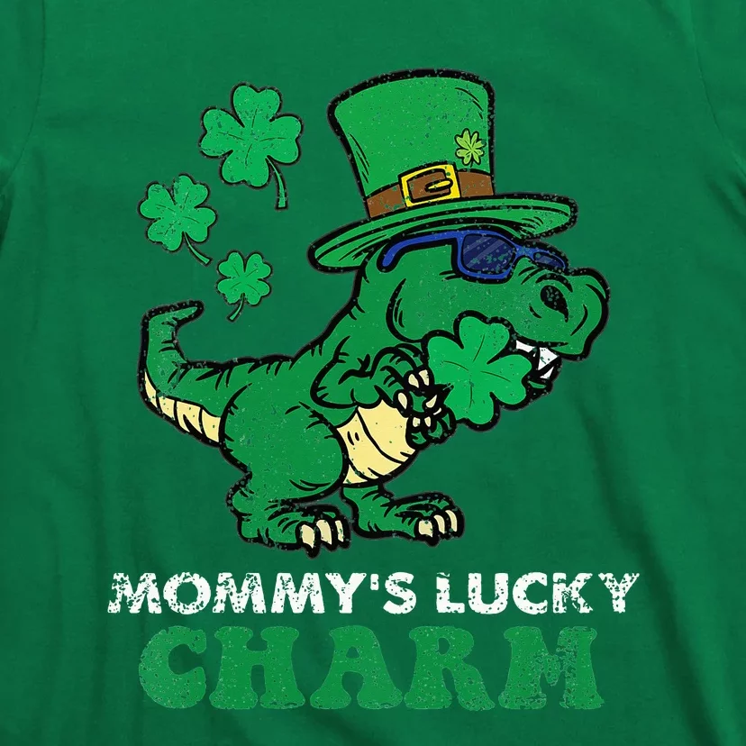 St Patricks Day Mommys Lucky Charm TRex T-Shirt