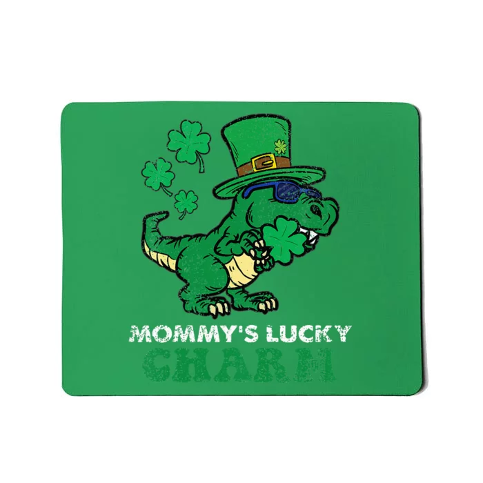 St Patricks Day Mommys Lucky Charm TRex Mousepad