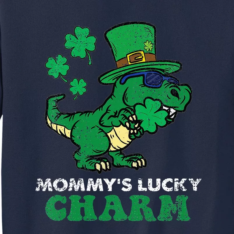 St Patricks Day Mommys Lucky Charm TRex Tall Sweatshirt