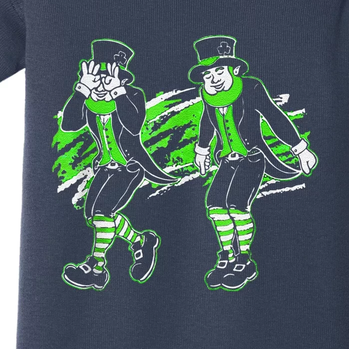 St Patricks Day Dabbing Leprechaun Men Dab Dance Baby Bodysuit