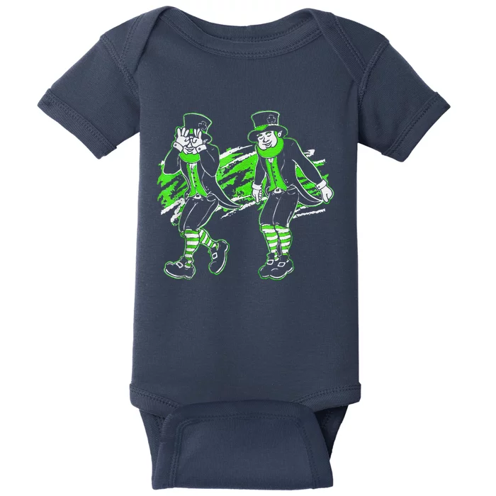 St Patricks Day Dabbing Leprechaun Men Dab Dance Baby Bodysuit