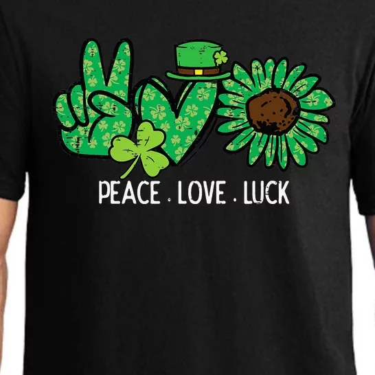 St Patricks Day Peace Love Luck Saint Pattys Pajama Set