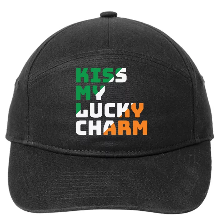 St Patricks Day Kiss My Lucky Charm 7-Panel Snapback Hat