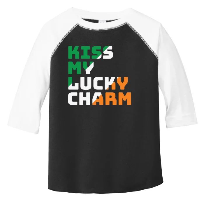 St Patricks Day Kiss My Lucky Charm Toddler Fine Jersey T-Shirt