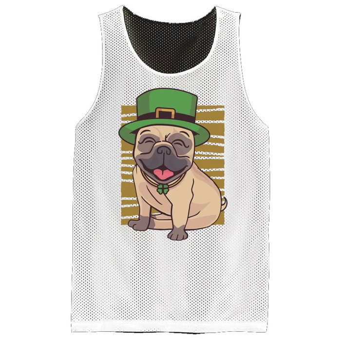 St Patricks Day Pug Mesh Reversible Basketball Jersey Tank