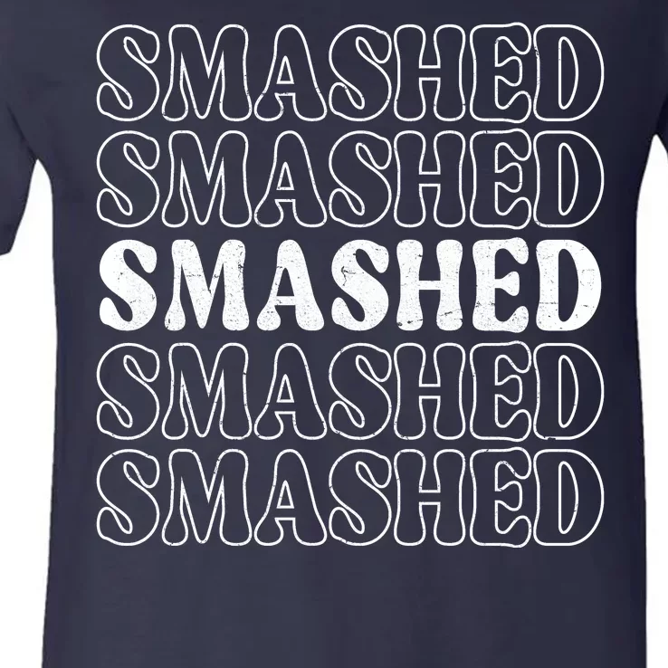 Smashed Party Drunk Retro V-Neck T-Shirt