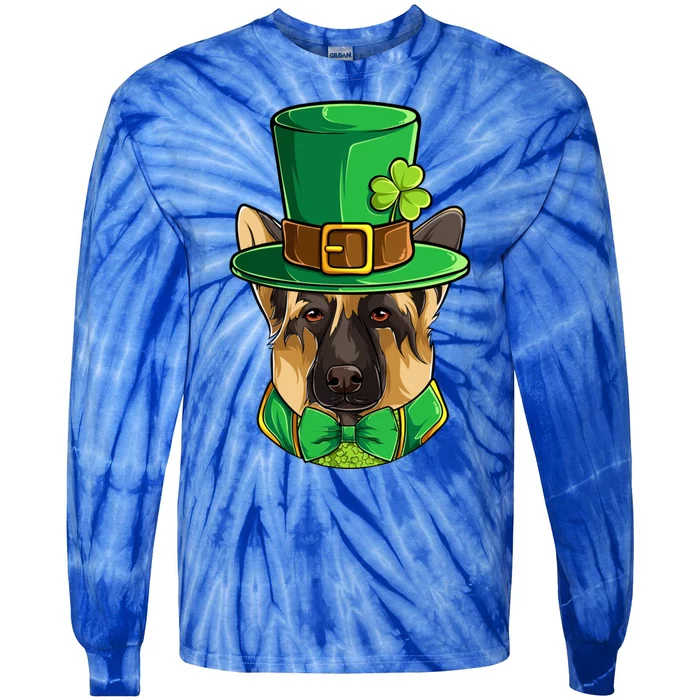 St Patricks Day Ger Shepherd Funny Gift Fun Irish Dog Mom Dad Cool Gift Tie-Dye Long Sleeve Shirt