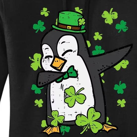 St Patricks Day Penguin Dab Saint Paddys Women's Pullover Hoodie