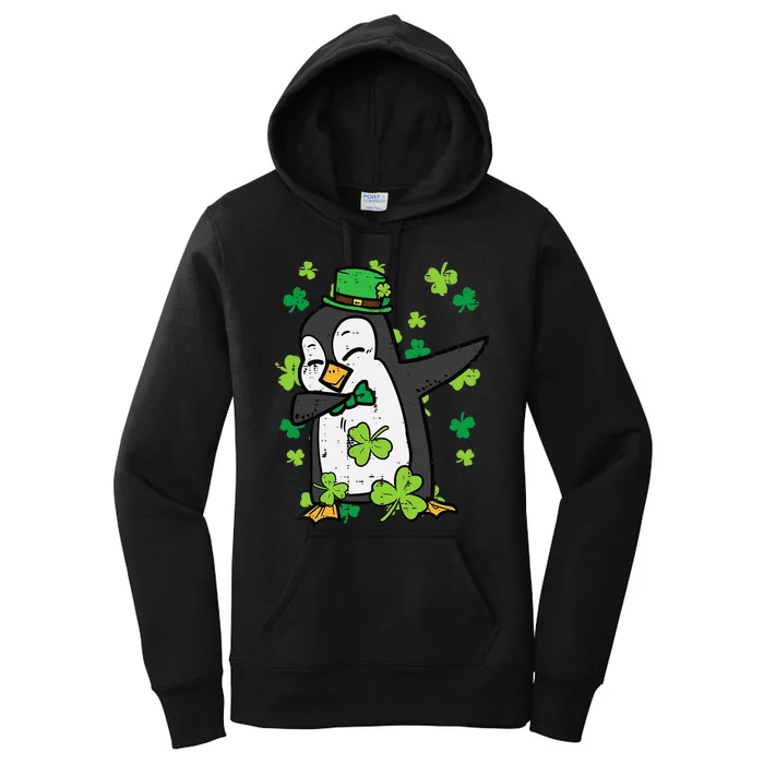 St Patricks Day Penguin Dab Saint Paddys Women's Pullover Hoodie