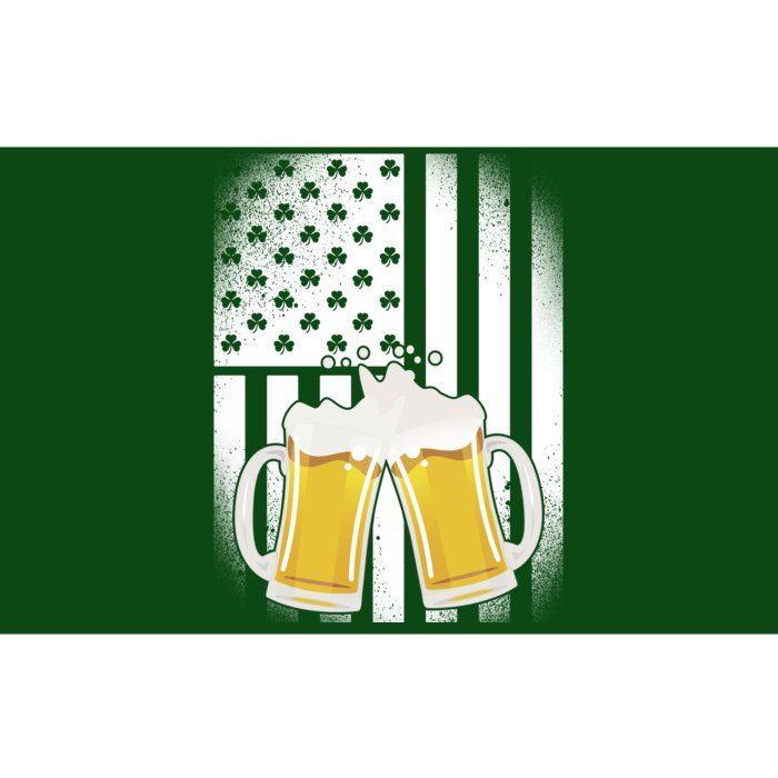 St. Patricks Day Beer Shamrock American Flag Bumper Sticker