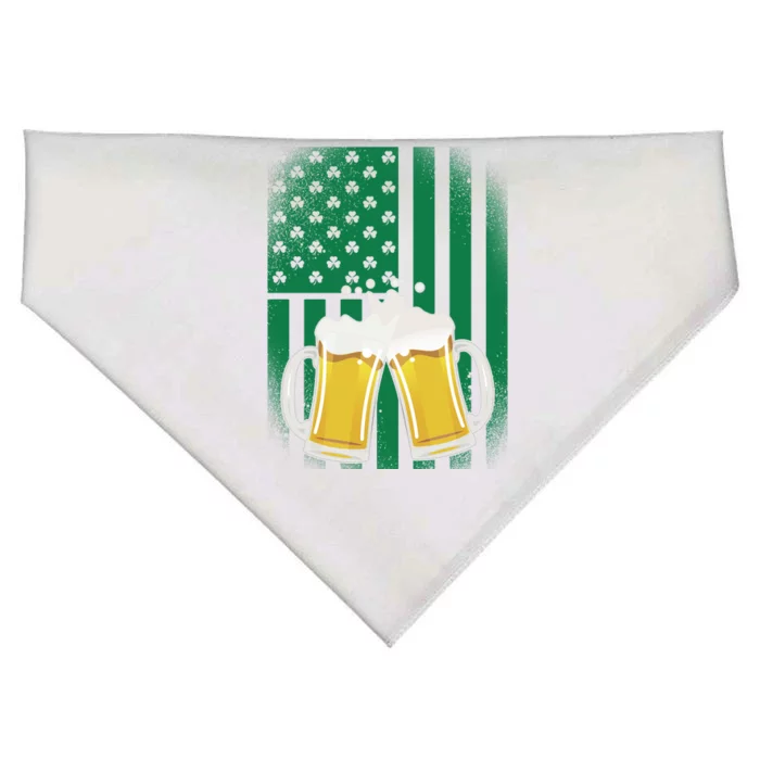 St. Patricks Day Beer Shamrock American Flag USA-Made Doggie Bandana