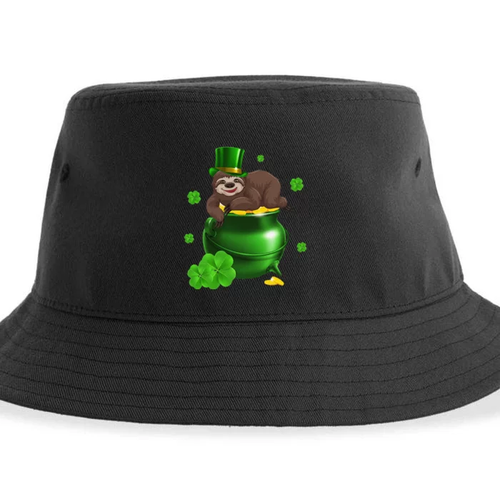 Saint Patrick's Day Gift For Sloth Lovers Women Sustainable Bucket Hat