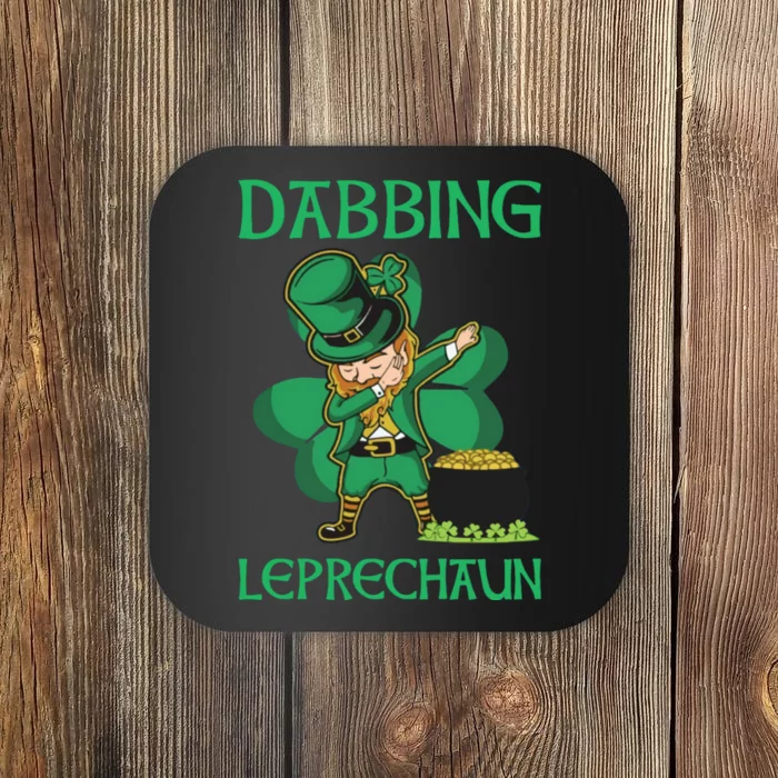 St Patricks Day Dabbing Leprechaun Boys Girls Men Coaster