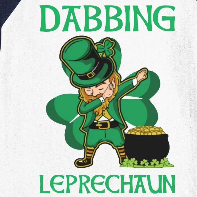 St Patricks Day Dabbing Leprechaun Boys Girls Men Baseball Sleeve Shirt