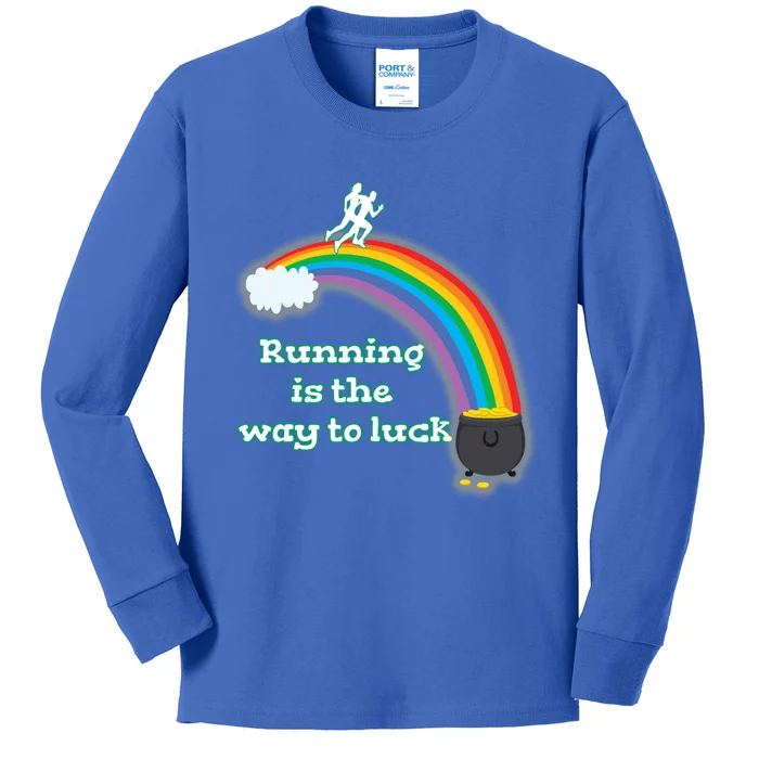 St Patricks Day Gift Funny Running Gift Way To Luck Runner Quote Great Gift Kids Long Sleeve Shirt