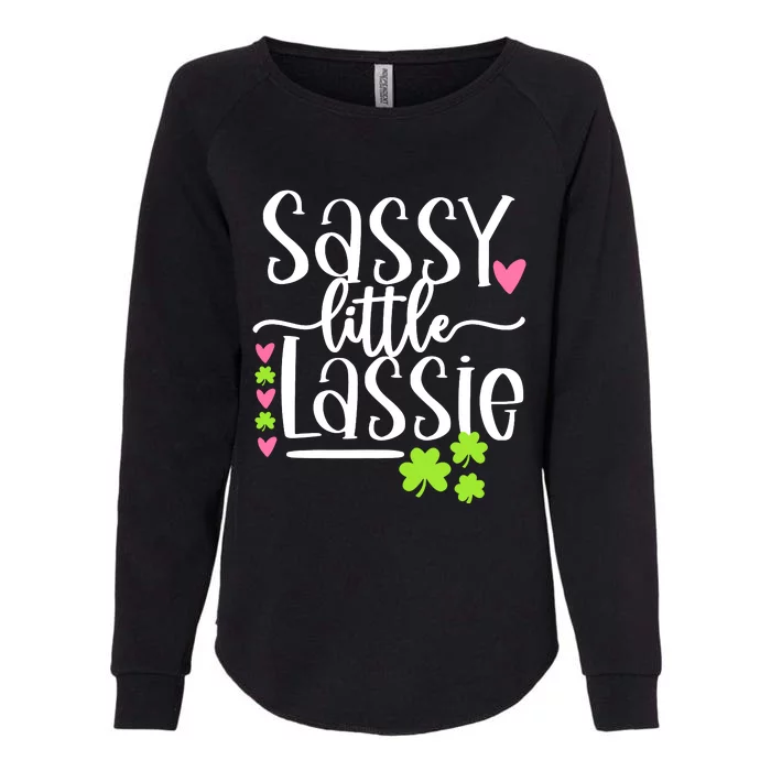 St Patricks Day Baby Sassy Little Lassie Womens California Wash Sweatshirt