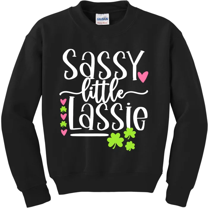 St Patricks Day Baby Sassy Little Lassie Kids Sweatshirt