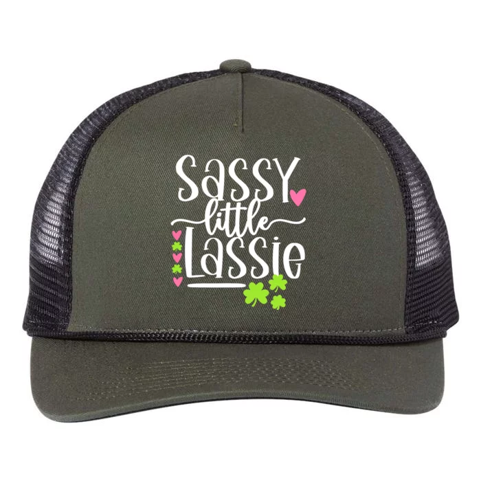 St Patricks Day Baby Sassy Little Lassie Retro Rope Trucker Hat Cap