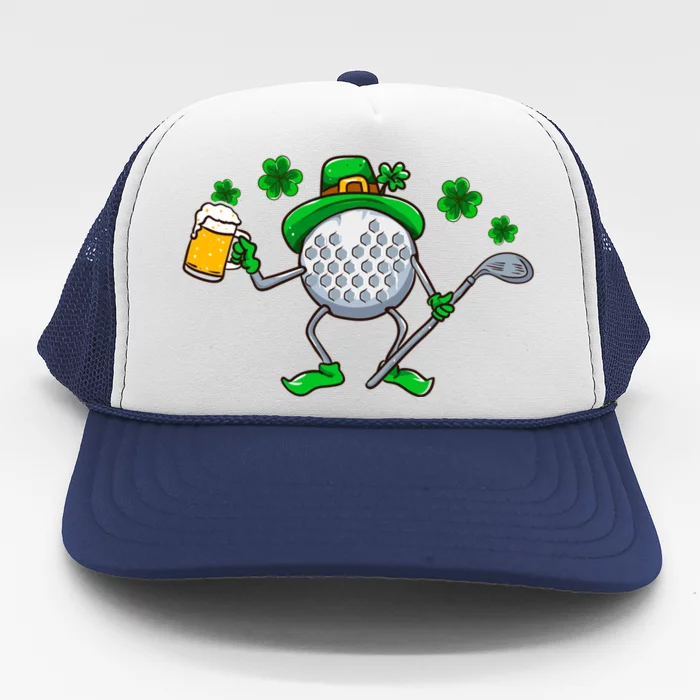 St Patricks Day Golf Golfing Irish Golfer Beer Humor Dad Great Gift Trucker Hat