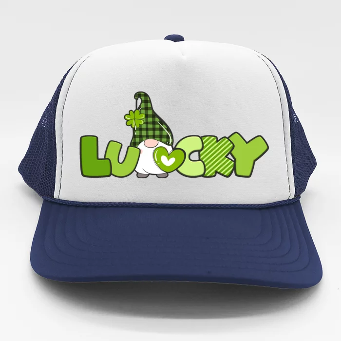 St Patrick's Day Little Gnome Lucky Gnome Gift Trucker Hat