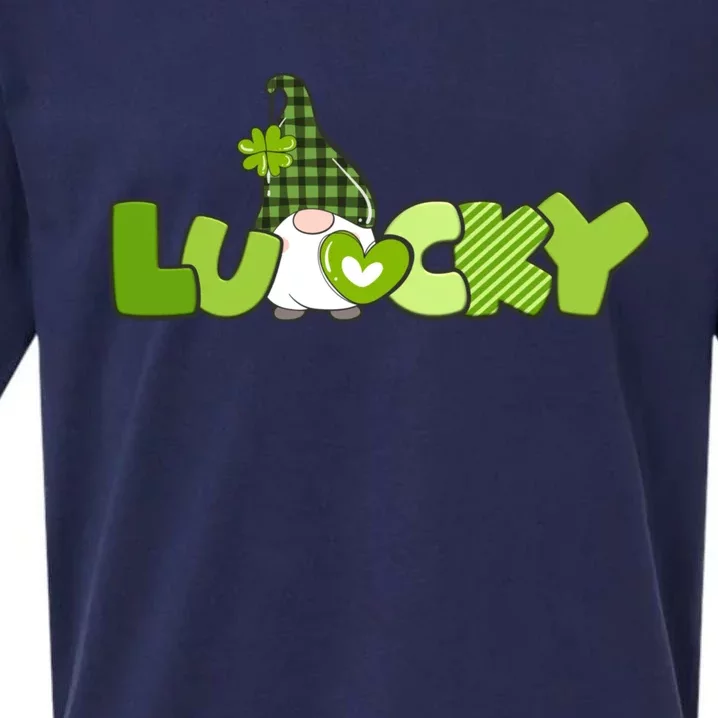 St Patrick's Day Little Gnome Lucky Gnome Gift Sueded Cloud Jersey T-Shirt