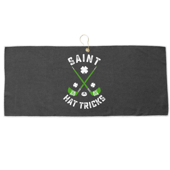 St Patricks Day Saint Hat Tricks Hockey Shamrock Large Microfiber Waffle Golf Towel