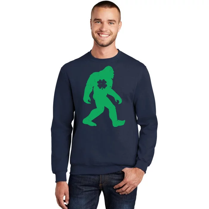 St Patricks Day Lucky Shamrock Clover Big Foot Sasquatch Yeti Sweatshirt