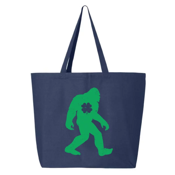 St Patricks Day Lucky Shamrock Clover Big Foot Sasquatch Yeti 25L Jumbo Tote