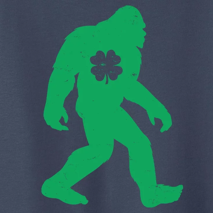 St Patricks Day Lucky Shamrock Clover Big Foot Sasquatch Yeti Toddler T-Shirt